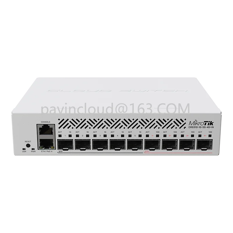 

MikroTik CRS310-1G-5S-4S+IN Intelligent Layer 3 Network Management 10-Port Cloud Routing Switch 10G