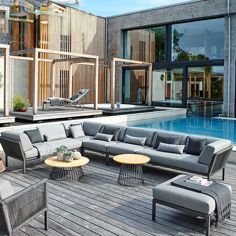 

Outdoor rattan sofa outdoor leisure balcony sofa chair villa model room hotel courtyard rattan chair sofa