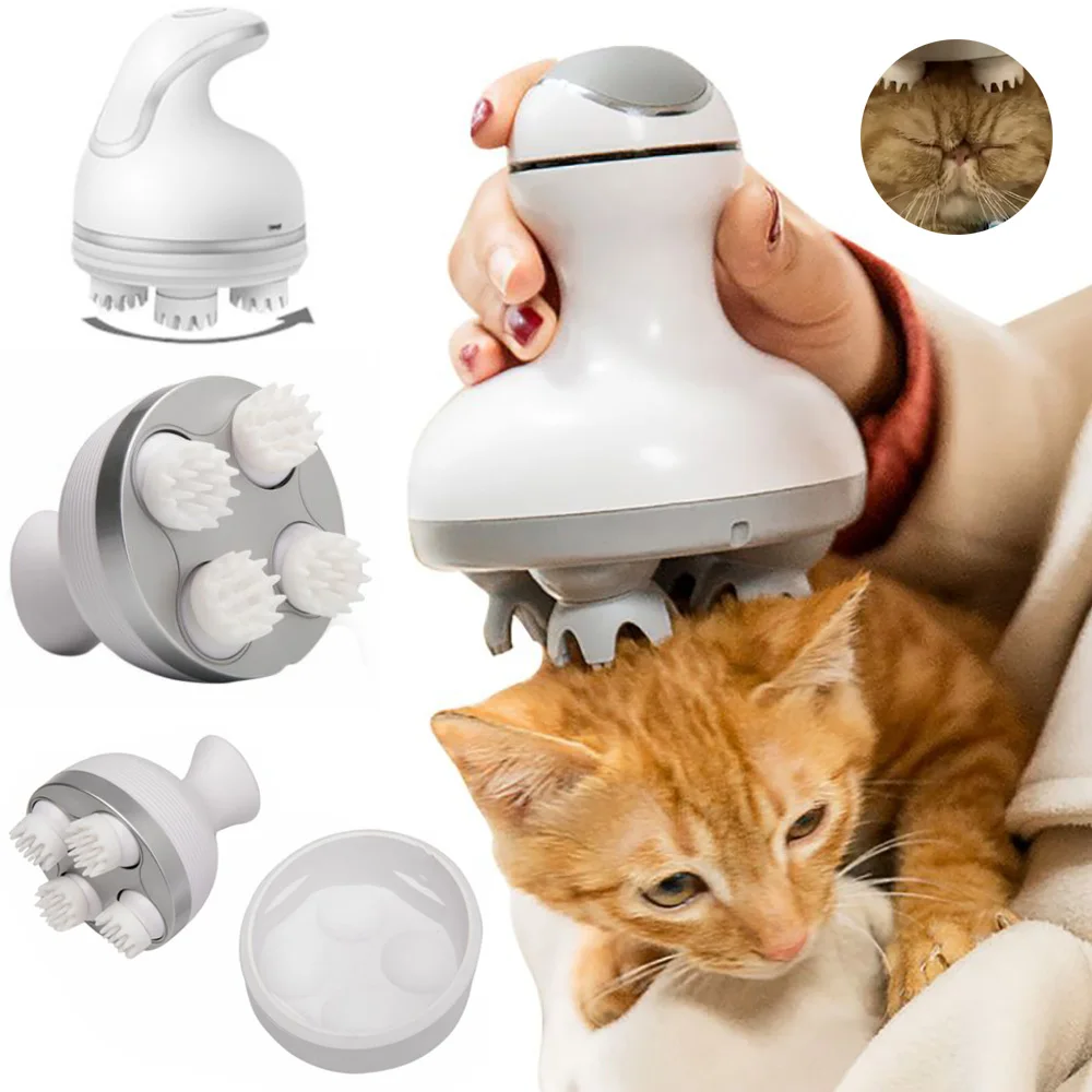 

Cat Massager Pet Electric Head Massager Dog Cat Massage Vibrating Scalp Charging Head Kneading Prevent Hair Loss Relieve Stress