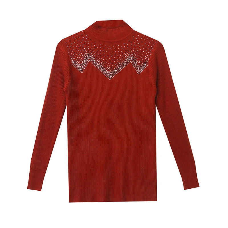 Черный Корейский Стиль Зима Трикотаж Водолазка Свитер Шикарный Сексуальный