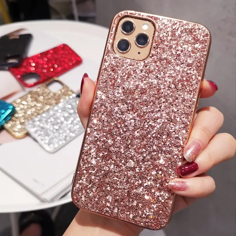 

Glitter Sequins Phone Case For iPhone 13 Pro Max Case Plating For iPhone 14 11 12 13 X XR XS Max 7 8 Plus Cover Shining