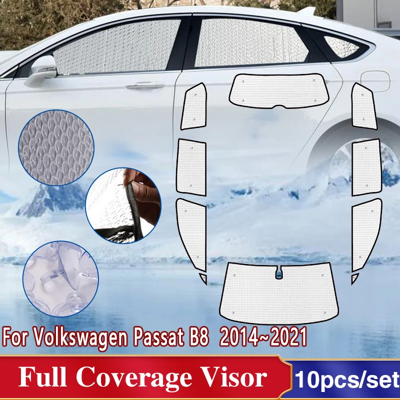 

Солнцезащитный козырек с полным покрытием для Volkswagen VW Passat B8, аксессуары GT 2014 ~ 2021, боковое стекло на лобовое стекло, потрепанный козырек, авто...