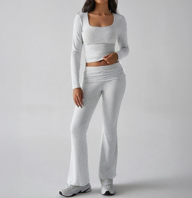 Женский Осенний модный новый комплект из двух предметов повседневный облегающий