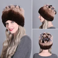 Winter Thick Furry Hairband Fluffy Russian Real Fur Women Girl Fur Headband Hat Winter Outdoor Earwa