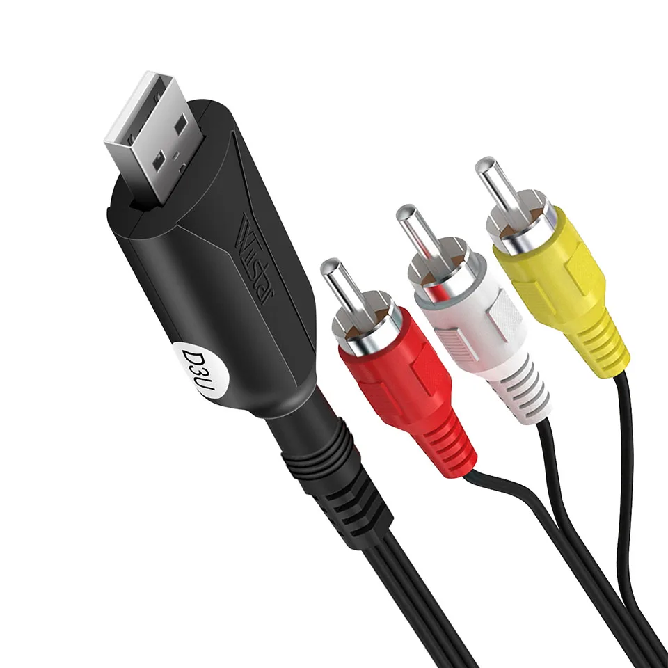 USB 2 0 легко закрываемая видеокарта AV 3RCA VHS аналогово-цифровая для ТВ DVD аудиокрышка