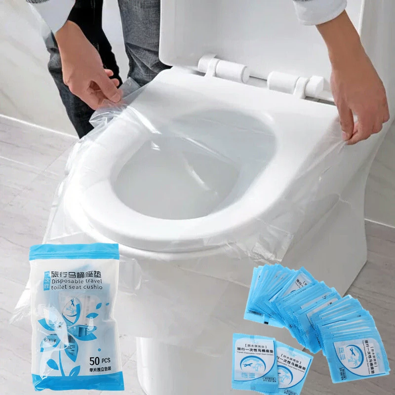 

30Pcs Disposable Toilet Seat Cover Mat Portable 100% Waterproof Safety Toilet Seat Pad for Travel/Camping Bathroom Accessiories