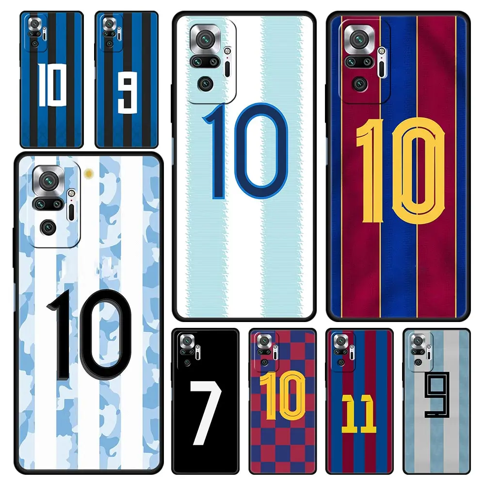 

For Redmi 10C Cases FootBall 7 10 Soccer Soft Phone Case For Xiaomi Redmi Note 12 11 9S 9 8 10 Pro Plus 7 9T 8T 9C 9A 8A Cover