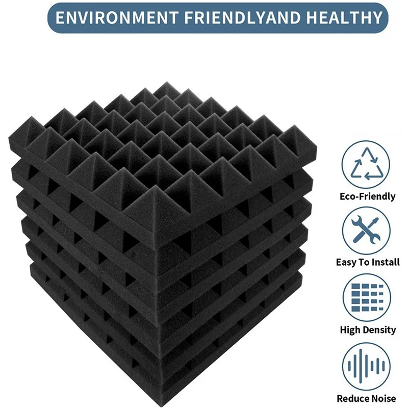 

4PCS 30x30x5cm Soundproofing Panel Studio Acoustic Panel Soundproofing Foam Panel Sound Treatment Studio Room Wall Panels