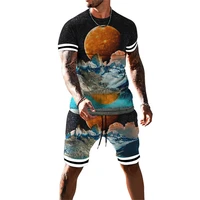 3d eye of horror print t shirt print shorts oversized t shirt 2 pieces summer mens suit suit sportswear mens casual short