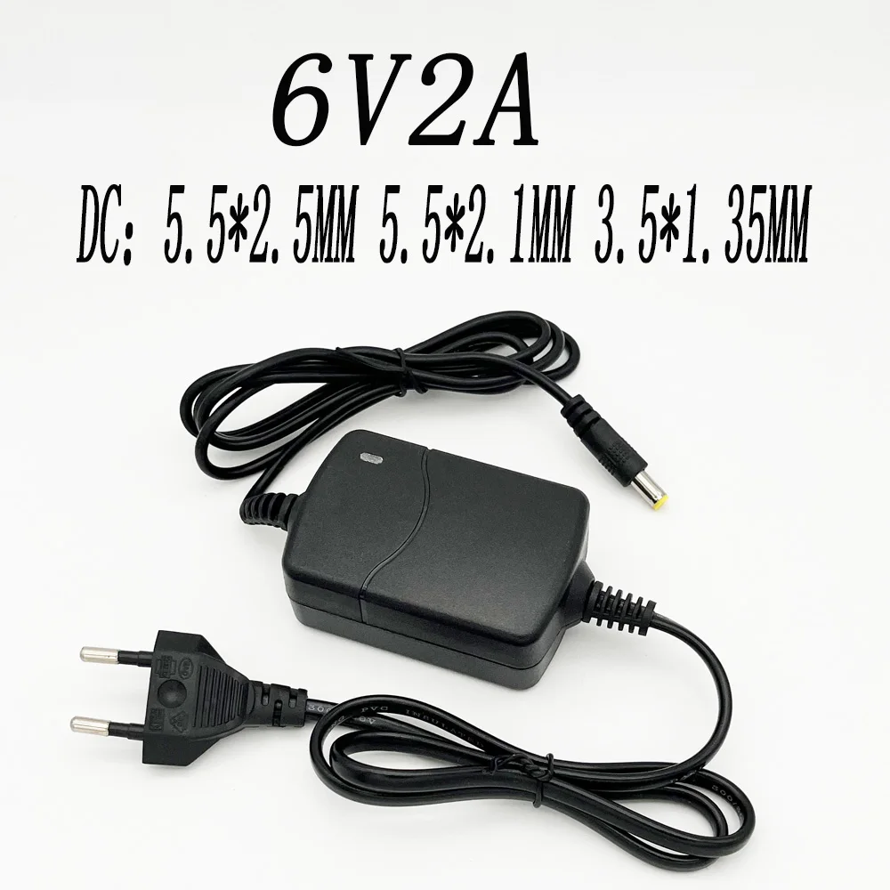 Блок питания bra6V2A с 220 В на 6 блок американской/европейской вилкой DC5.5 * 2 1/2 5 мм 3 5*1 35
