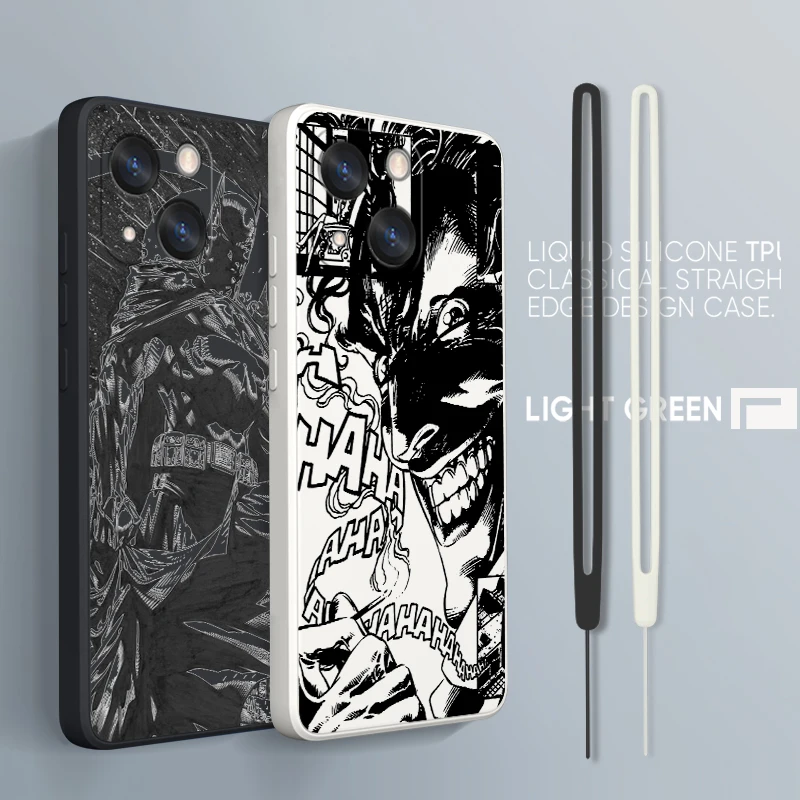 

Cool Superhero Batman Phone Case For Apple iPhone 14 13 12 mini 11 Pro Max 8 7 Plus XR XS X Liquid Rope Funda Cover