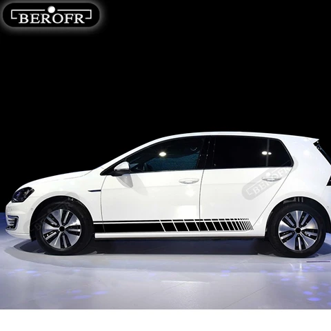 Стайлинг автомобиля, боковая юбка, полосы, наклейки для vw volkswagen golf 4 5 6 7 polo passat b5 b6 b7 tiguan touran, аксессуары