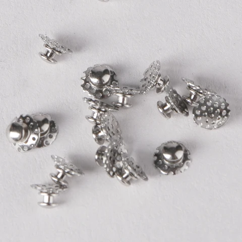 Лингвальные кнопки DrDent, металлические/керамические, 10 шт.