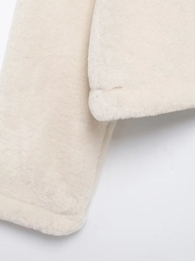 Плюшевое пальто с веревочным узлом женская двусторонняя куртка из