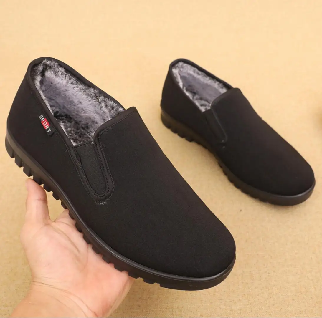 

Мужские ботинки Old Beijing, зимняя сохраняющая тепло обувь, легкие удобные лоферы для папы, повседневная обувь для вождения