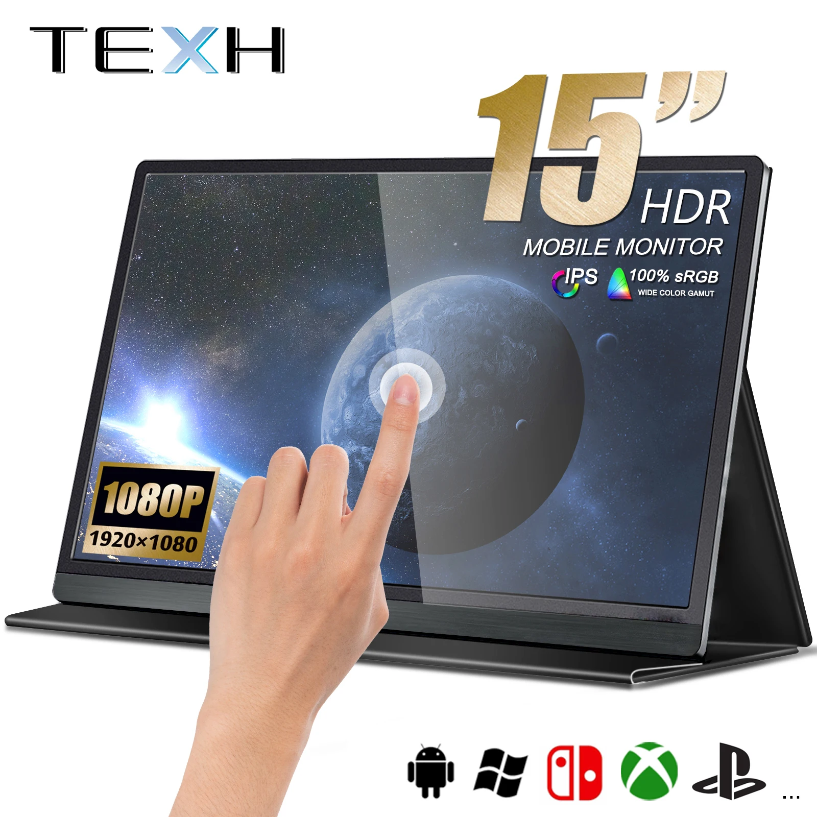 15inch touch screen portable monitor gamer laptop pc computer cell phone gaming second extended screen panel for switch ps5 xbox free global shipping