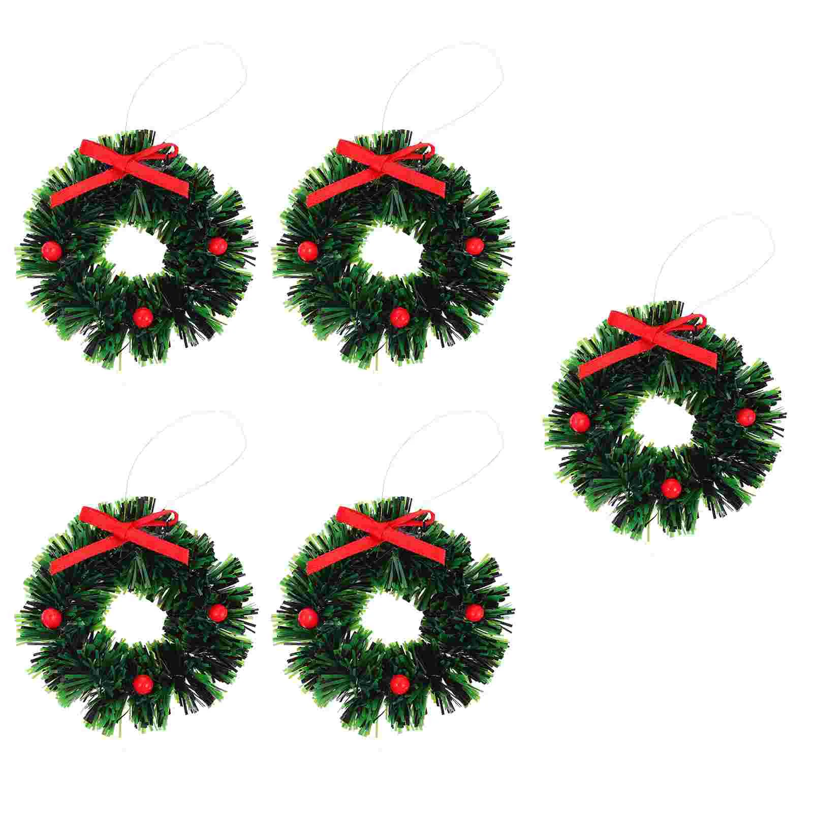 

Christmas Wreath Holiday Cake Decoration Small Wreaths Tree Hanging Ornament Wall Party Miniature Topper Door Santa Claus
