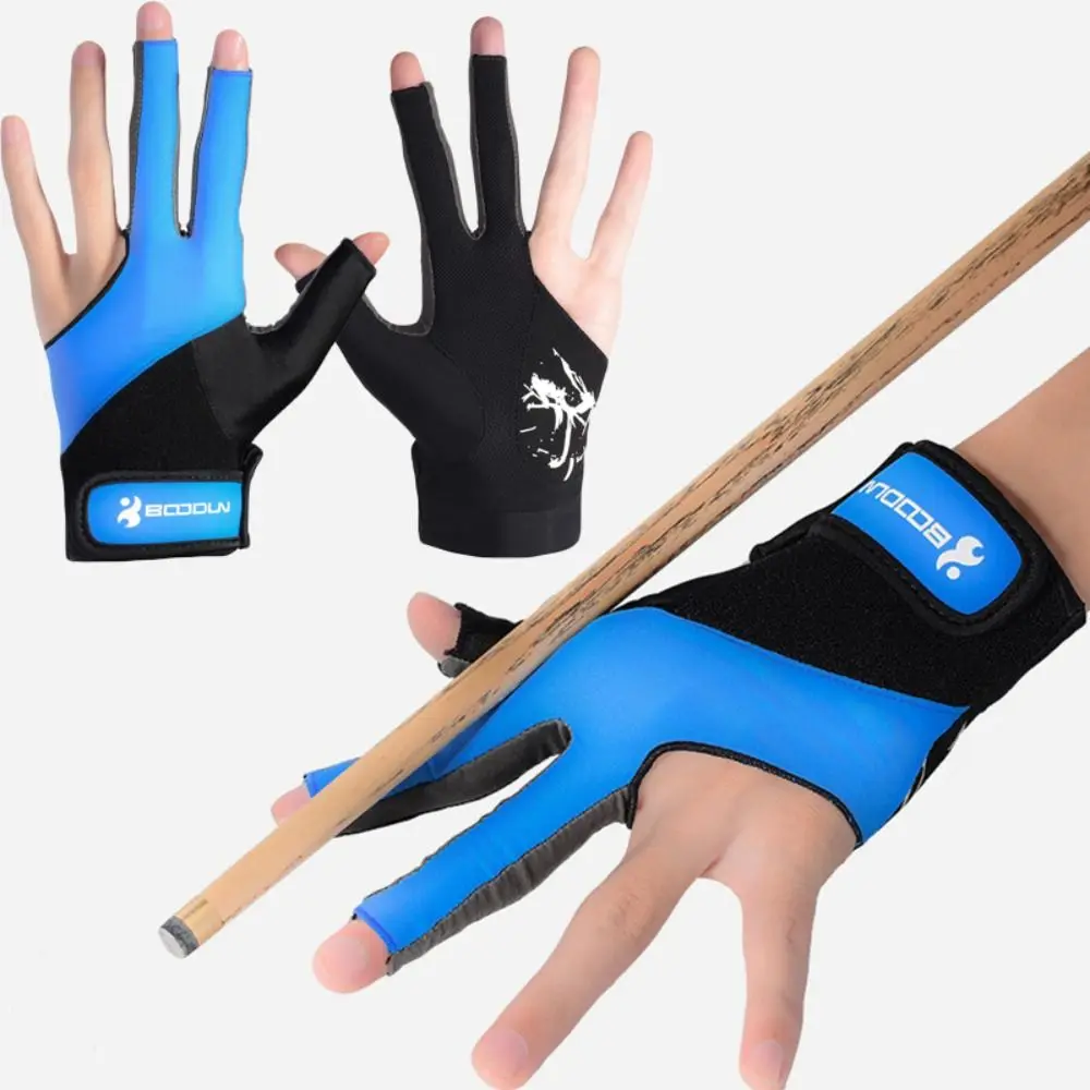 

Fitness Accessories Elasticity Anti Skid Lycra Three Fingers Snooker Glove Billiard Glove Left Hand
