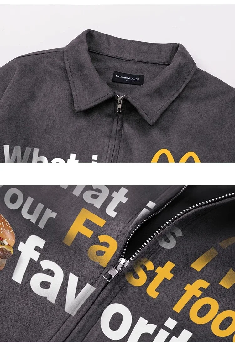Куртка мужская с принтом надписей Гамбурга модная Свободная Повседневная