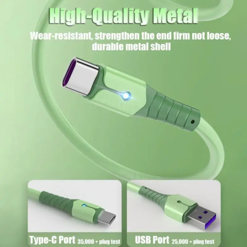 USB Type C Cable For Samsung Liquid Silicone Data Cable USB C Fast Charging For Huawei P40 Xiaomi Redmi Note 11 Wire