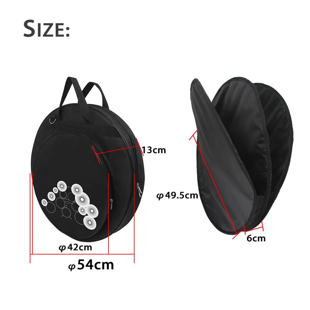 

21 inch Three Pockets Cymbal Bag Backpack with Removable Divider Shoulder Strap Percussion Instrument Bag