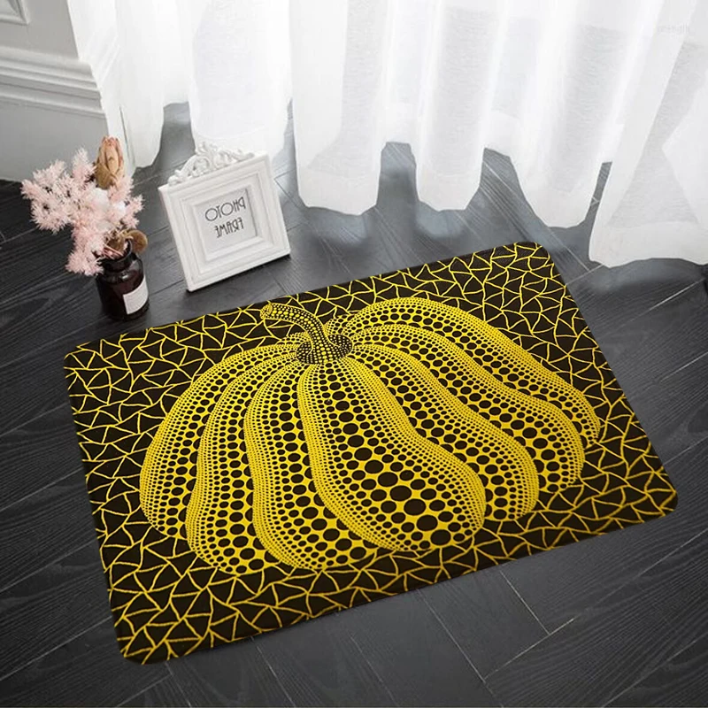 

Welcome Mat Yayoi Kusama Abstract Pumpkin Polka Pop Aesthetic Carpets Prayer Rug Room Mats Rugs Kitchen Carpet Entrance Doormat