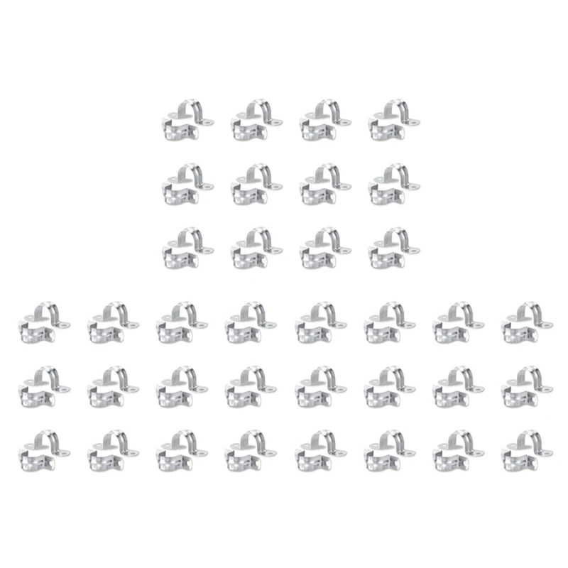 

180 Pack M25 (1 Inch) Stainless Steel Rigid Pipe Strap With 2 Holes Cable U Bracket Clamp Hanger