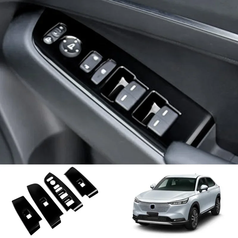 

RHD LHD для Honda Vezel HR-V E:HEV 2021 2022 2023 ABS кнопка стекла для подъема кнопки переключателя крышки двери подлокотника панель наклейка