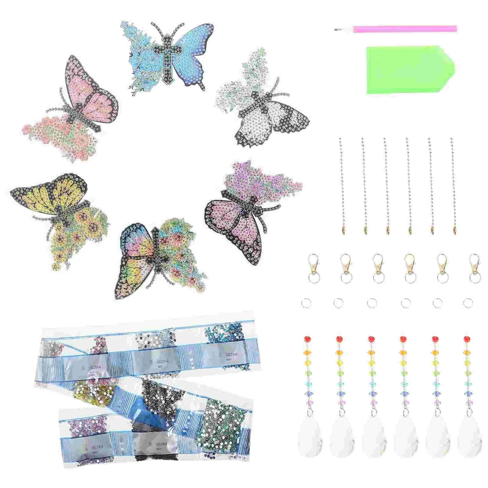 

Rhinestones Wind Chime DIY Supplies Butterfly Suncatcher Kit Hanging Butterflies Home Decor