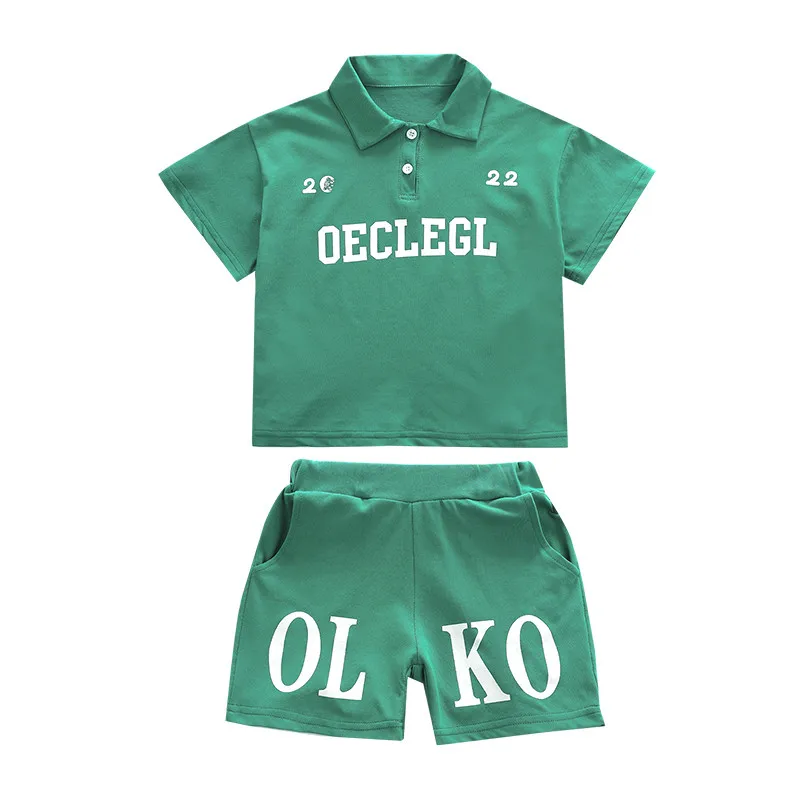 2022 Summer Boys Clothing Sets Cotton Sports Suit for Kids Toddler Boy Clothes Sets Polo Shirts + Shorts 2pcs Outfits 2-11 Yaers