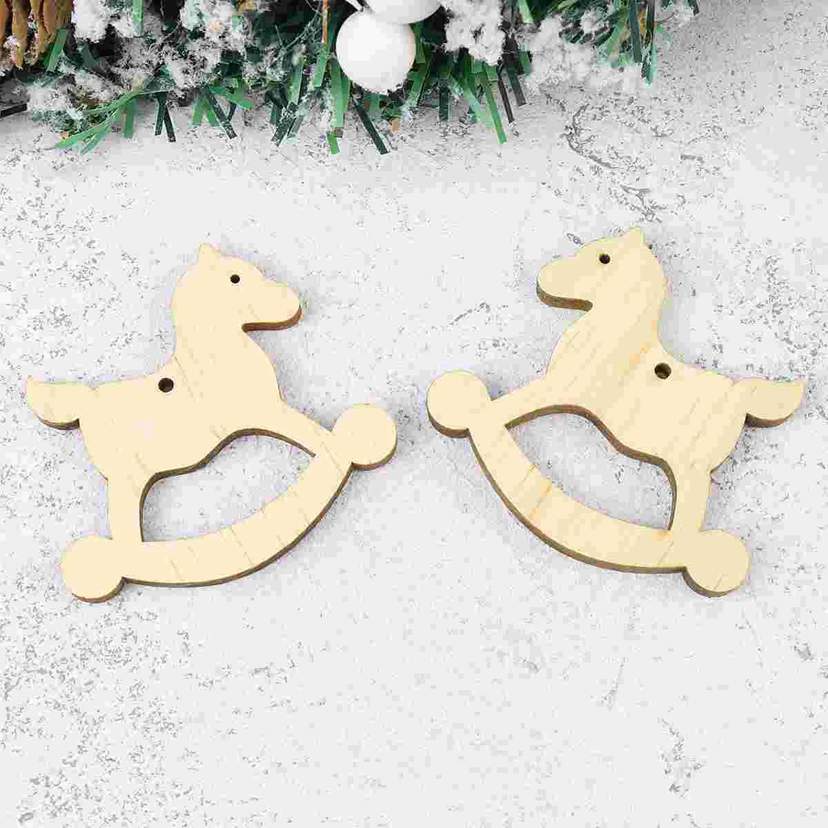 

Christmas Wood Wooden Hanging Tree Cutouts Horse Diy Slices Pieces Crafttags Pendant Ornament Decor Crafts Unfinished Holiday