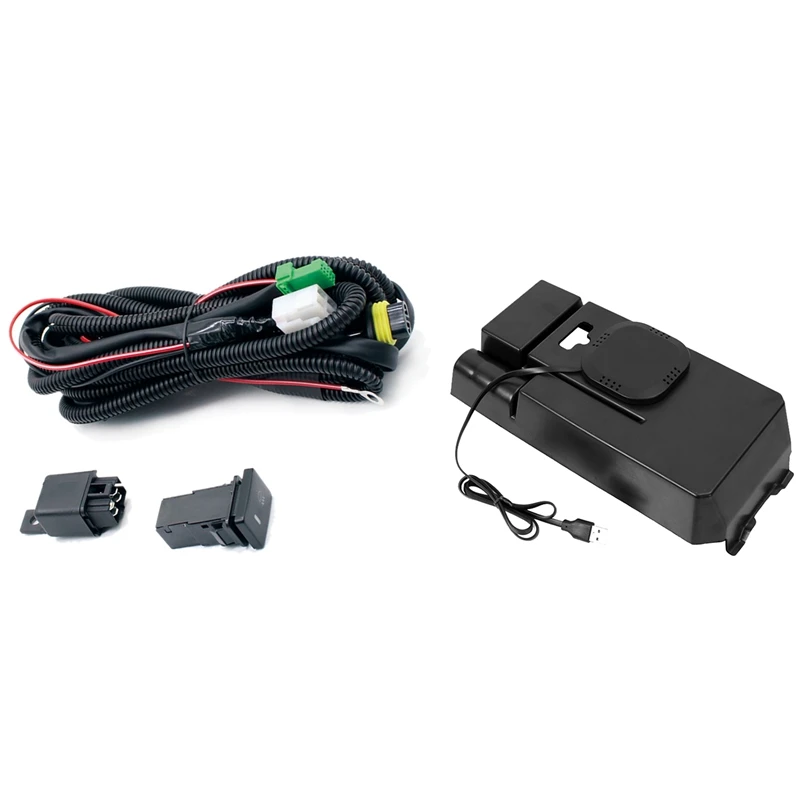 

1X Qi Wireless Phone Charging Panel For Mercedes-Benz C-Class W205 C200 C300 Glc & 1Set Of Wiring Harness Sockets Wire