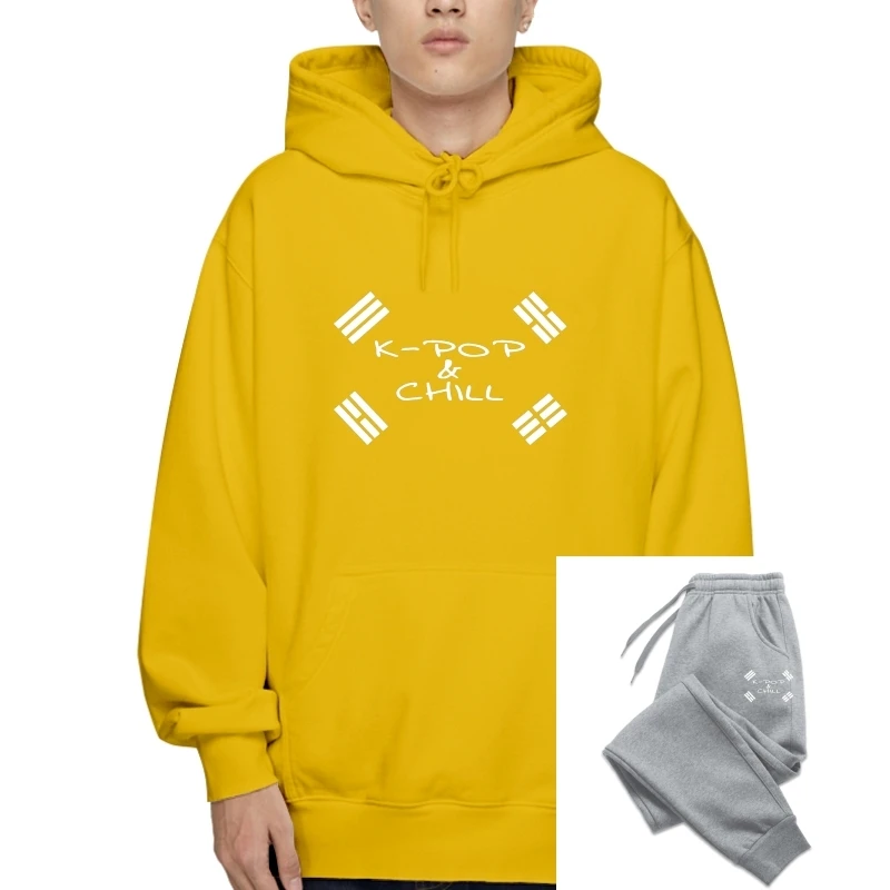 

Men's Kpop and chill Korean Kdrama Seoul Namsan Sweatshirt Hoodies Pullover personalized 100% cotton Basic Solid FiPullover