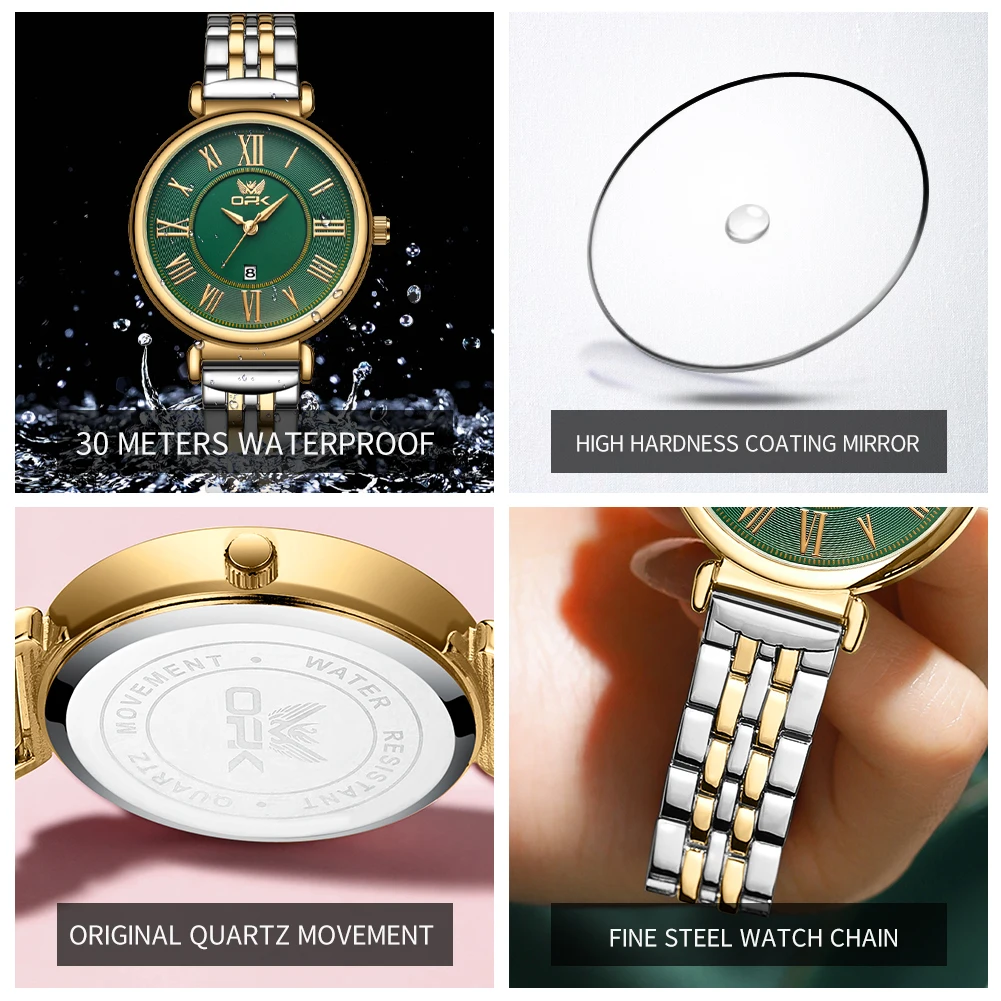 Часы наручные OPK женские кварцевые в римском стиле оригинальные элегантные