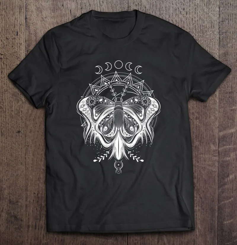 

Moon Blackcraft Готический мистицизм языческая бабочка оккультистическая Женская Винтажная Футболка большого размера Мужская одежда