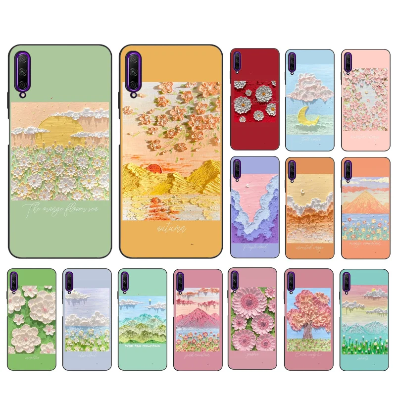 

Beautiful Flower Cloud Painting Art Phone Case For Huawei P50 Pro P30 P40 Lite P40Pro P20 lite P10 Plus Mate 20 Pro Mate20 X