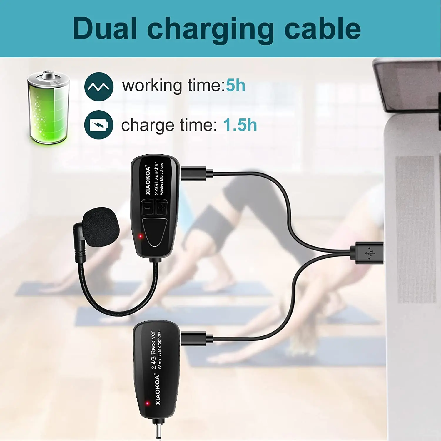 xiaokoa 2 4g wireless microphone headset mic for voice amplifier speaker karaoke computer teaching meeting yoga singing free global shipping