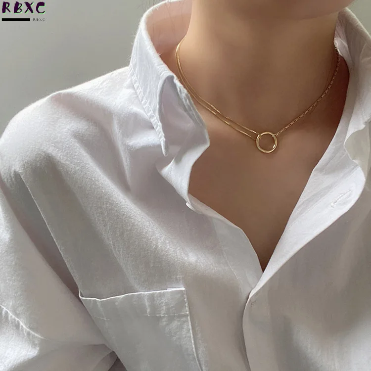 

Simple Temperament Circle Clavicle Chain 2020 New Ins Cool Fashion Necklace Neck Accessories Women