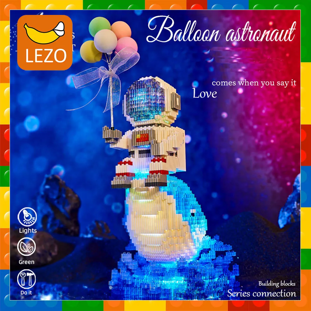 

Micro Rocket Building Blocks Space Moon Satellite Astronaut Figure MOC Diamond Bricks Constructor Montessori Toys for Children