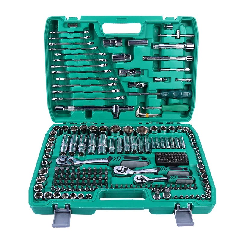 

216 Piece electrical maintenance tool kit automotive tools socket set 24 Tooth 72 Tooth Manual Ratchet Tool Sets