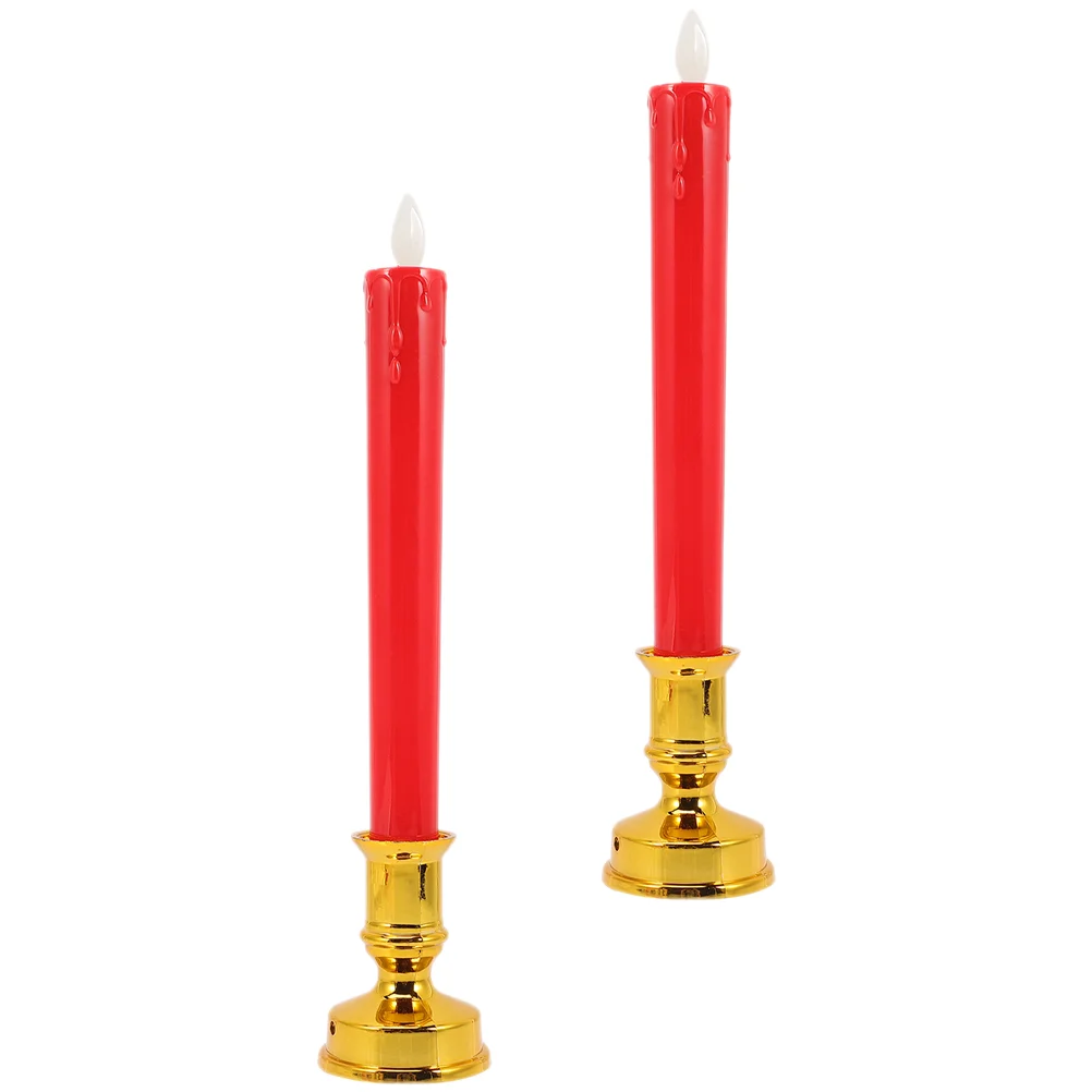 

2pcs Electric Candles Operated Candles Flameless Candles LED Light