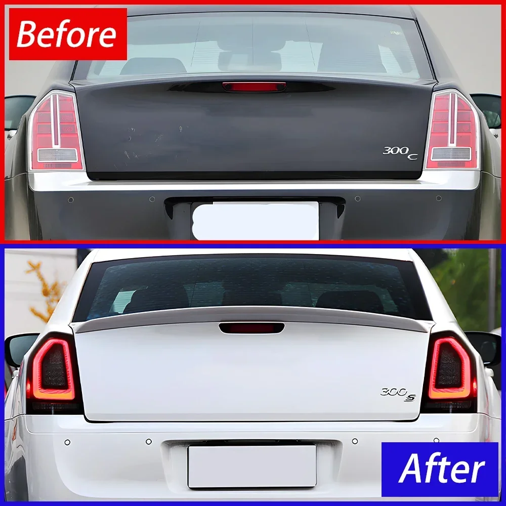 Фото Модернизированные автомобильные задние фонари в сборе для Chrysler 300c 2011-2014, светодиодные автоматические задние фонари, аксессуары для динамических мигающих сигнальных ламп №3