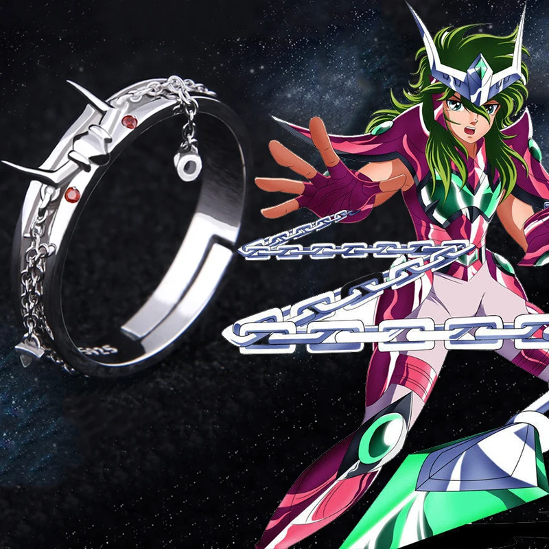 

Аниме-кольцо Saint Seiya Ткань Миф Andromeda 925 пробы Серебряное регулируемое кольцо на палец ювелирные изделия косплей реквизит для мужчин женщин му...