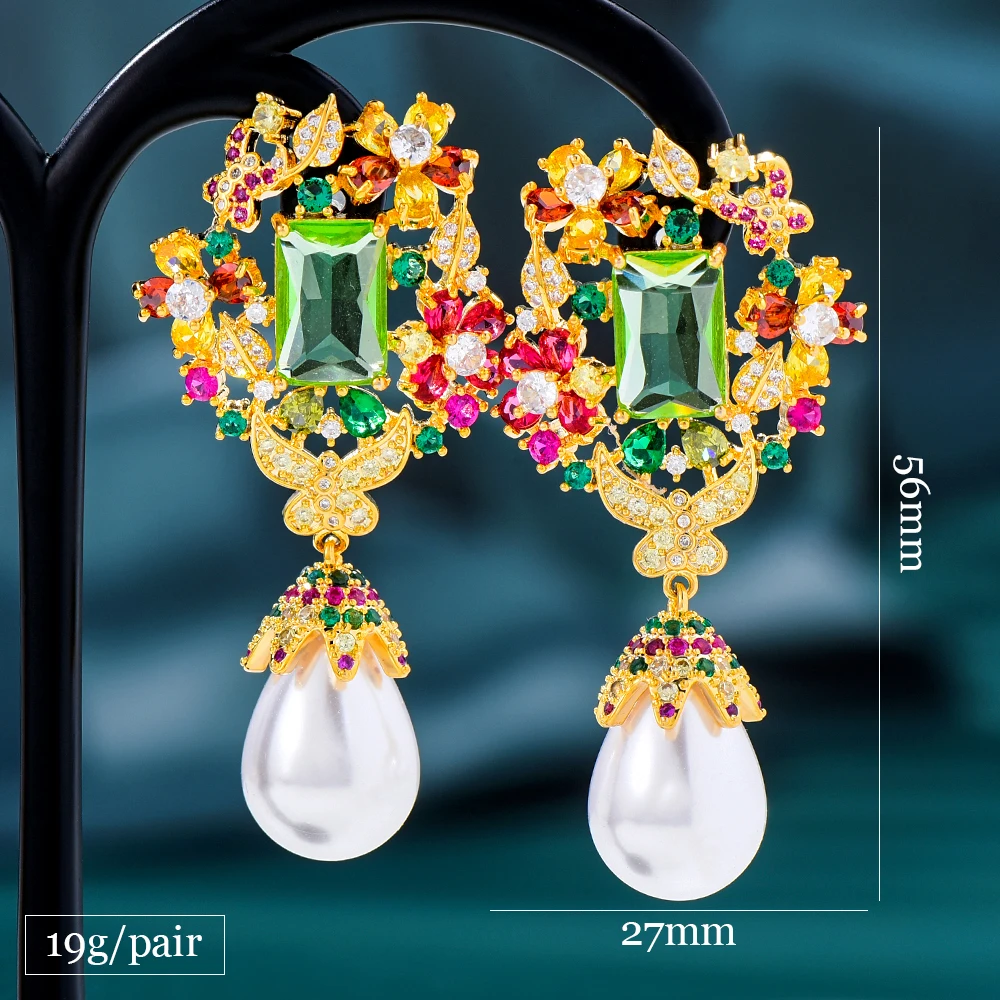 GODKI летние разноцветные цветочные жемчужные модные серьги в форме капель