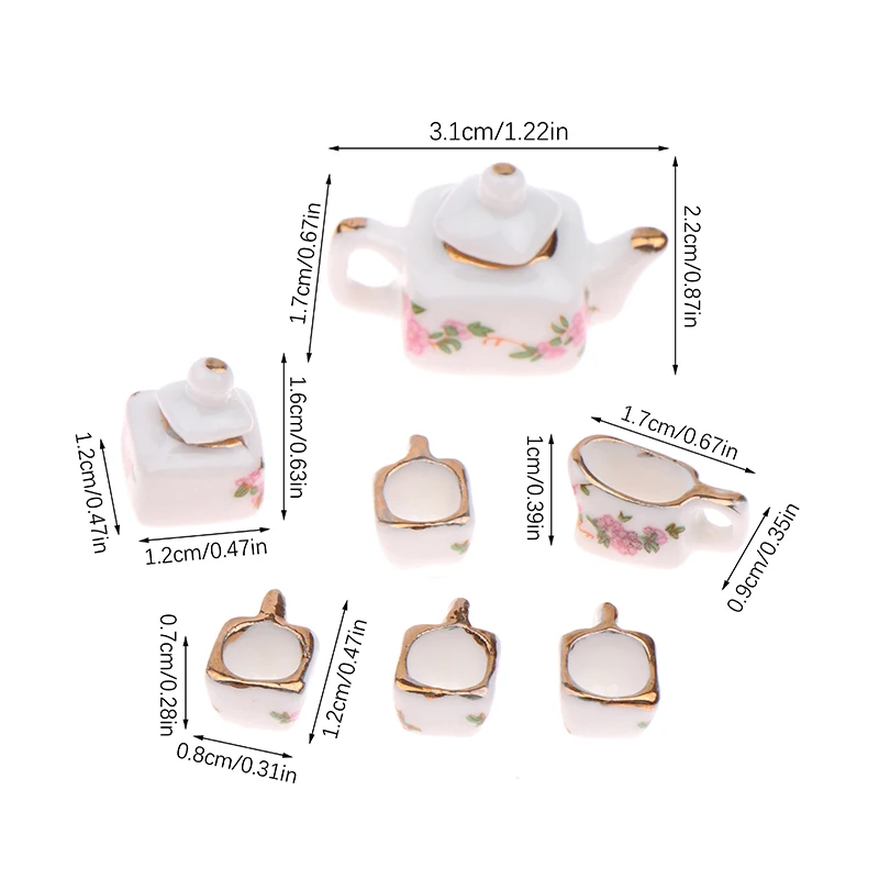 1 Набор керамический кукольный домик 1:6 1:12 Миниатюрный фарфоровый чайный набор