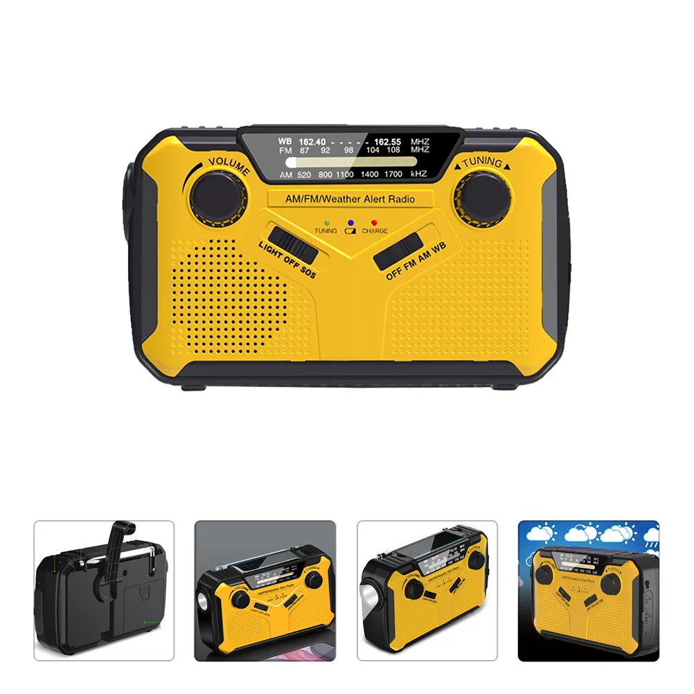 

1pc Outdoor Hand-cranking Type Emergency Radio Solar Charging Emergency Radio