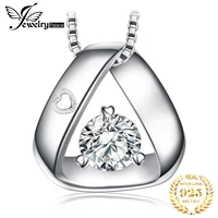 jewelrypalace triangle engraved heart 925 sterling silver pendant necklace for women fashion simulated diamond choker no chain
