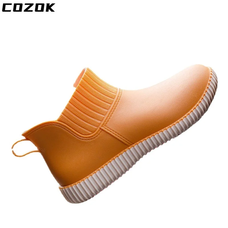 2022 Summer Rain Boots Women Low-top Waterproof Shoes Plus Velvet Integrated Non-slip Sole Work Rubber Shoes Fashion Rain Boots