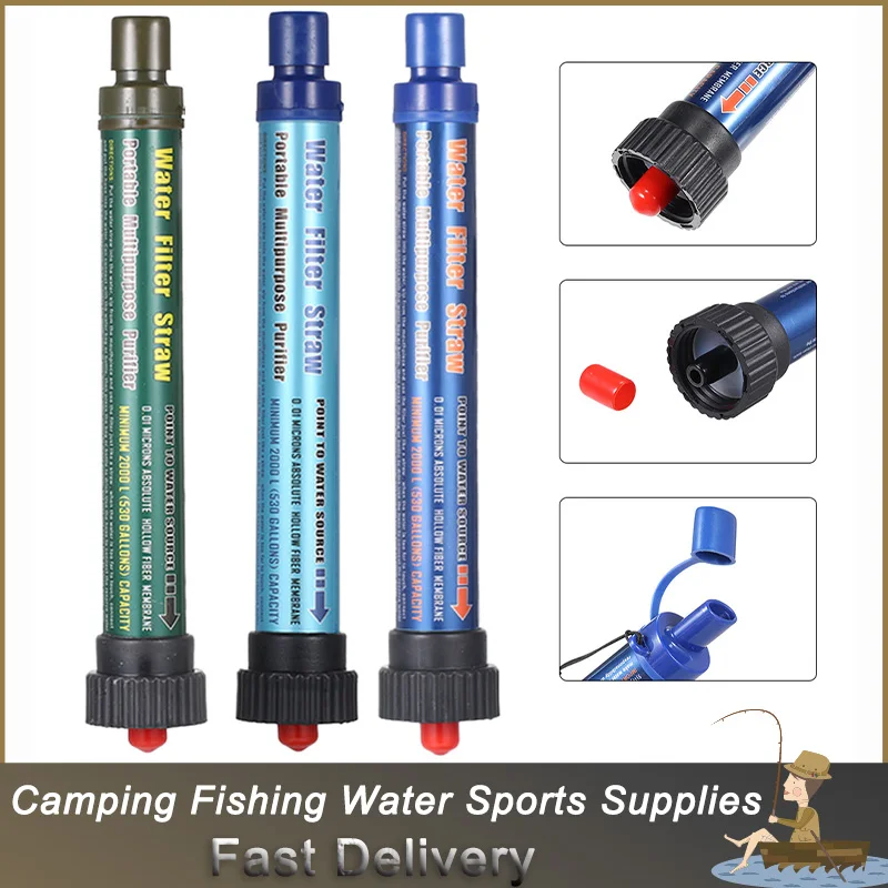 

Outdoor Camping Water Filter Portable Hiking Personal Water Purifier Filtration System Hunting Water Purifying Emergency Device