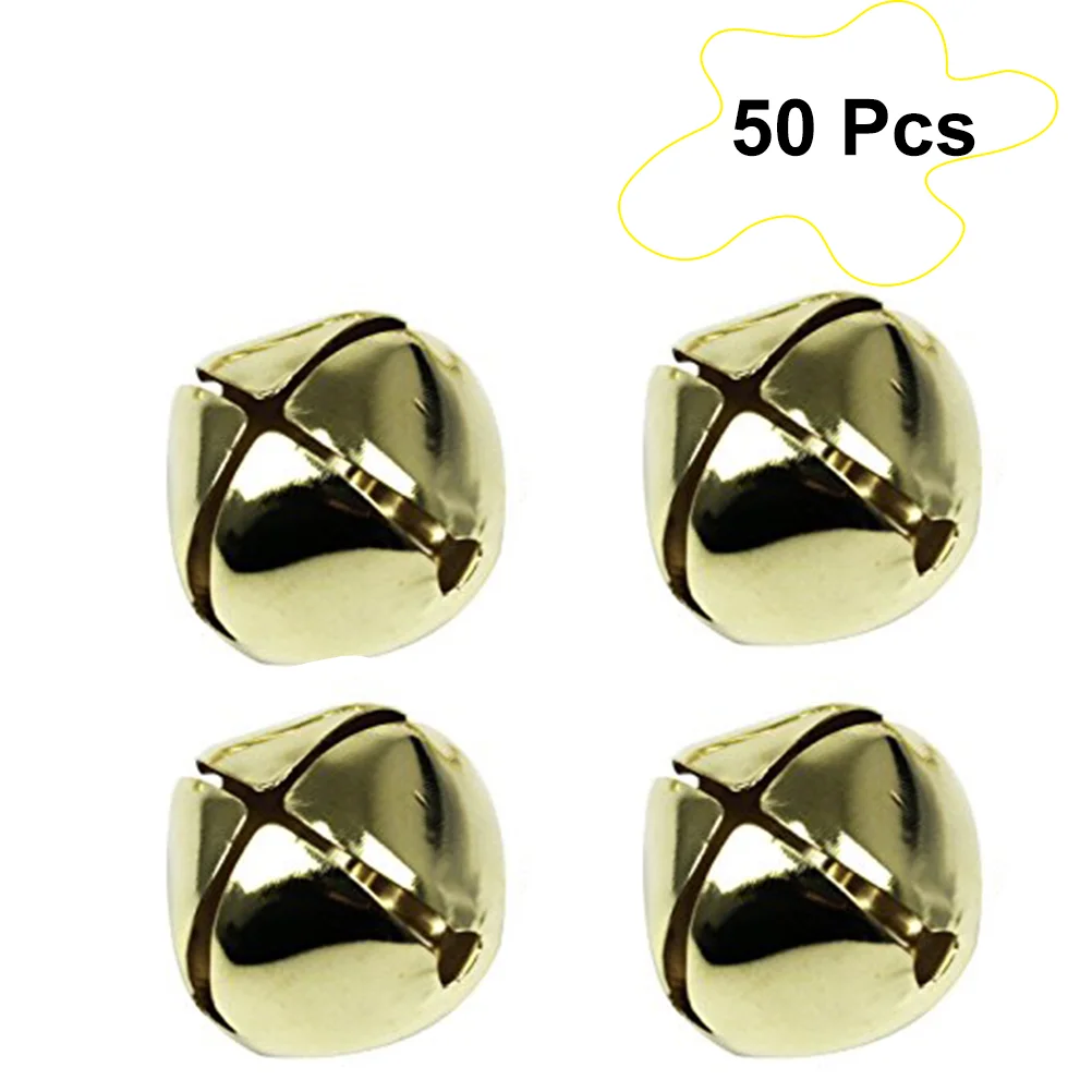 

50pcs Christmas Jingle Bell 25mm Gold Cross Jingle Bells for Christmas Tree Jewelry Craft